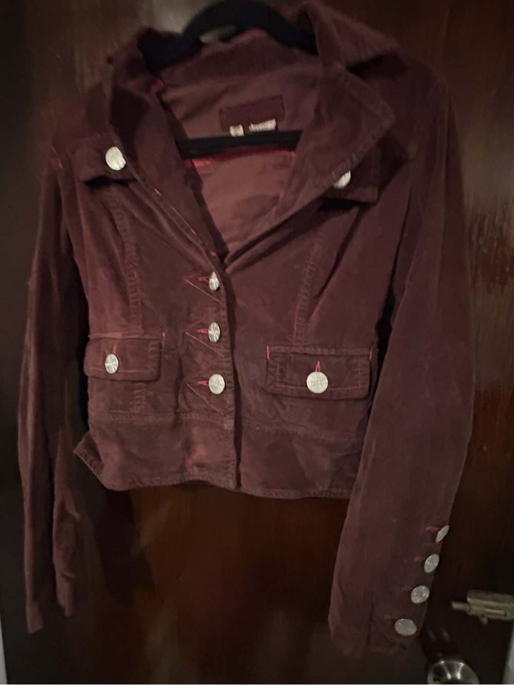 Bundle 2 for $30. Younique Burgundy Corduroy Cropped Blazer. Size Small.